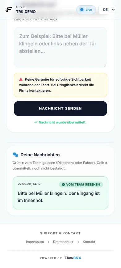 Gelesen. Auch der Kunde weiß Bescheid.